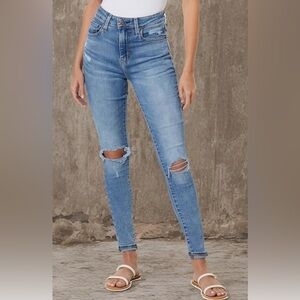 Levi's Women's 721 High Rise Skinny Leg Factory Distressed Stretch Jeans 33 x 30